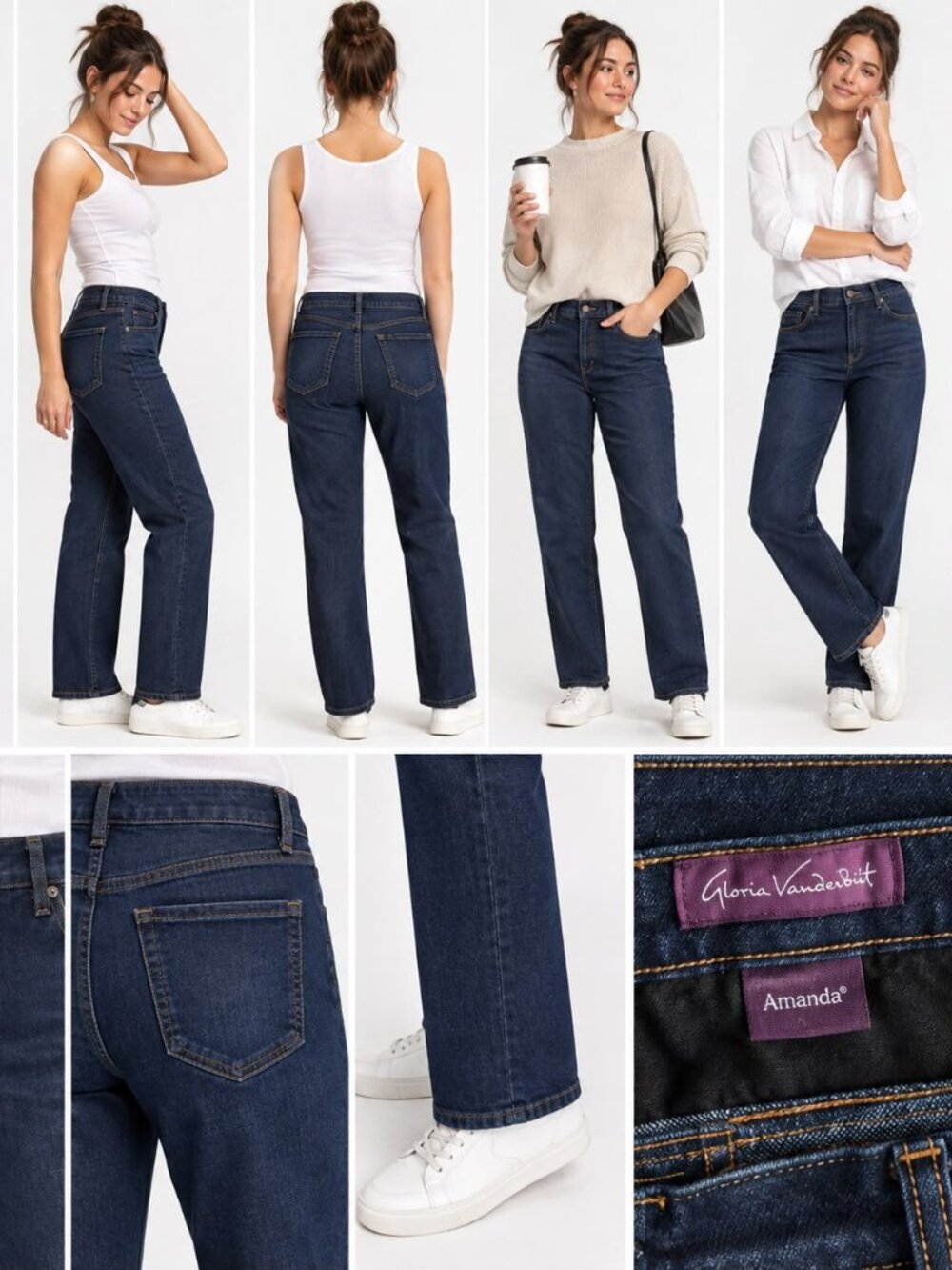 Gloria Vanderbilt Amanda Women’s Jeans Size 10 Short Dark Wash Straight Leg